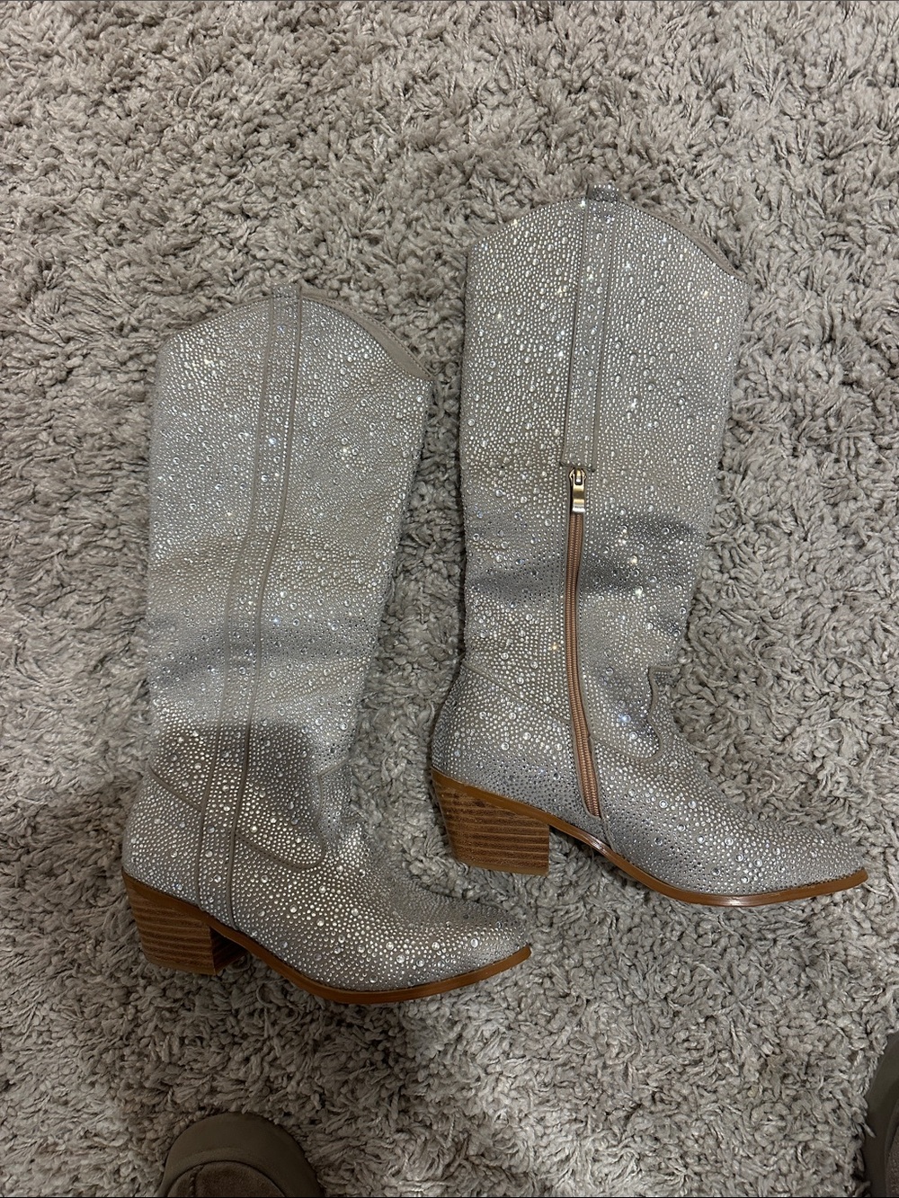 Women's Silver Rhinestone Western Boots